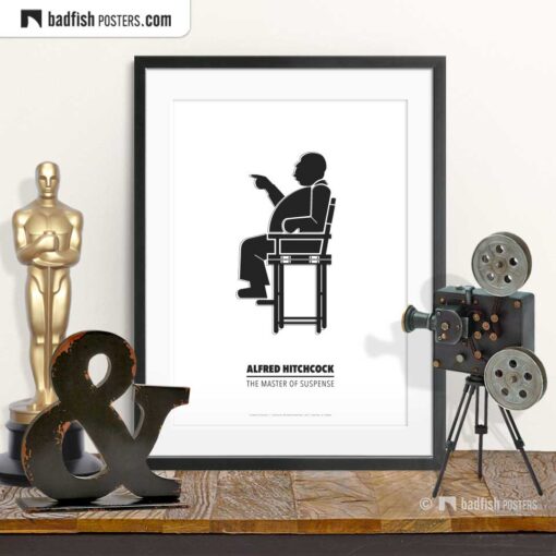 Alfred Hitchcock | Director's Chair | Minimal Movie Poster | © BadFishPosters.com